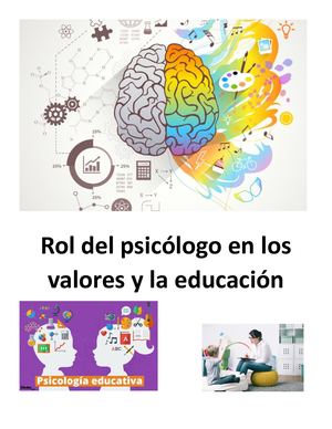 Rol Del Psicólogo En Los Valores Y La Educación