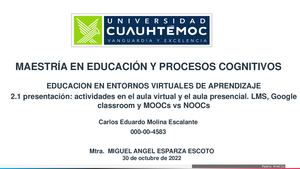 2,1 Presentación Actividades En El Aula Virtul