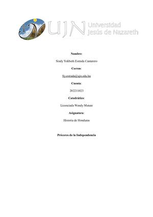 Proceres De La Independencia Sindy Estrada