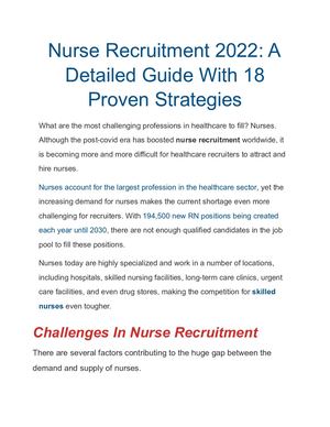Nurse Recruitment 2022 A Detailed Guide With 18 Proven Strategies