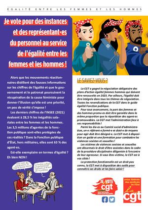 Je vote pour des instances et des représentant∙es du personnel au service de l’égalité entre les femmes et les hommes !