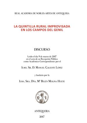 DISCURSO DE INGRESO DEL ILMO. SR. D. MANUEL GALEOTE LÓPEZ