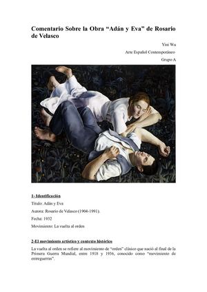 Texto Explicativo De Adán Y Eva Yini Wu