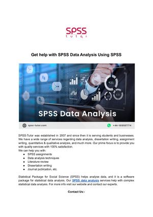 Get Help With SPSS Data Analysis Using SPSS