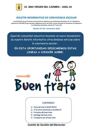 Boletín Informativo - El buen Trato