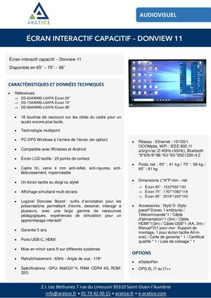 F P Ecran Interactif Capacitif Donview 11