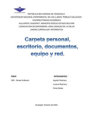 Carpeta Personal, Escritorio, Documentos, Equipos Y Red