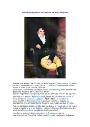 Manuel José Joaquín Del Corazón De Jesús Belgrano