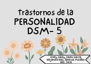 Cartilla Trastornos De La Personalidad Dsm 5