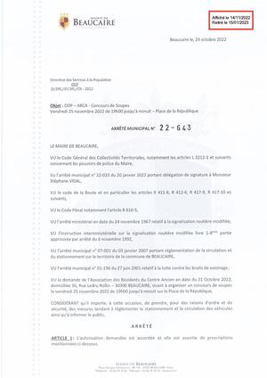 Fichier Parution Des Arrêtés 22 643 à 22 654 Du 14 11 2022