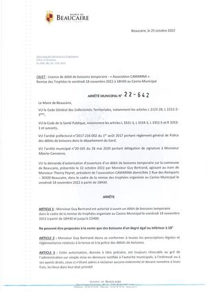 Arrete 22 642