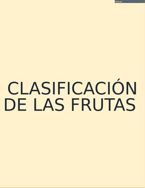 Antologia Clasificacion De Las Frutas
