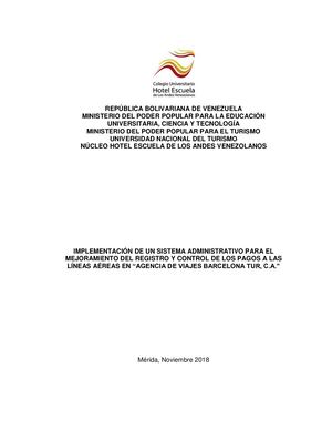 INFORME N°1641 PASANTIA ADMINISTRATIVA TRABAJO DE GRADO 2018