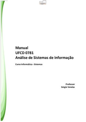 Manual Ufcd 0781 Analise De Sistemas De Informação