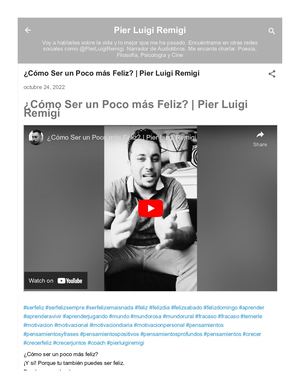 ¿Cómo Ser un Poco más Feliz? | Pier Luigi Remigi