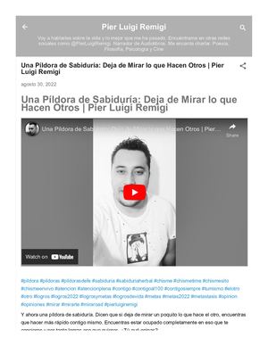 Una Píldora de Sabiduría: Deja de Mirar lo que Hacen Otros | Pier Luigi Remigi