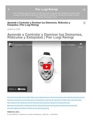 Aprende a Controlar y Dominar tus Demonios, Ridículos y Estúpidos | Pier Luigi Remigi