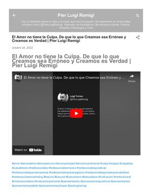 El Amor no tiene la Culpa. De que lo que Creamos sea Erróneo y Creamos es Verdad | Pier Luigi Remigi