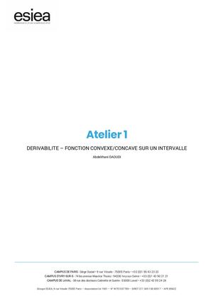 Cours de Mathémathiques - Atelier 1 - Dérivabilité fonction convexe/concave sur un intervalle