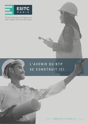 Plaquette formation Ingénieur ESITC Paris
