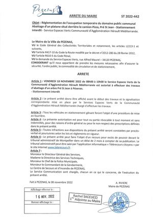 Arrêtés 16 11 22