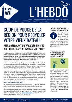 Bulletin d'information municipal n°46 - Novembre 2022 - Mairie de Plouguerneau