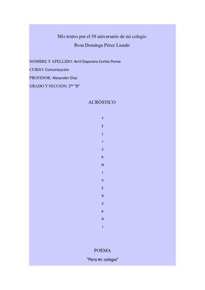 Mis Textos Por El 58 Aniversario De Mi Colegio (2)