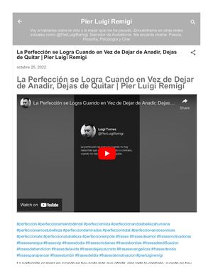 La Perfección se Logra Cuando en Vez de Dejar de Anadir, Dejas de Quitar | Pier Luigi Remigi