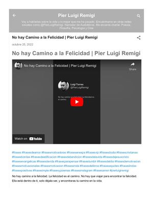 No hay Camino a la Felicidad | Pier Luigi Remigi
