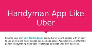 How To Develop A Handyman App Like Uber
