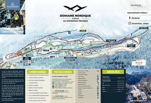 Plan du domaine nordique et des sentiers raquettes et piétons des Contamines-Montjoie