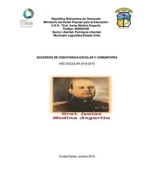 Acuerdos De Convivencia Escolar Y Comunitaria