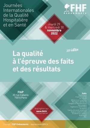 Programme Journées Internationales de la Qualité Hospitalière et en Santé (JIQHS) 2022