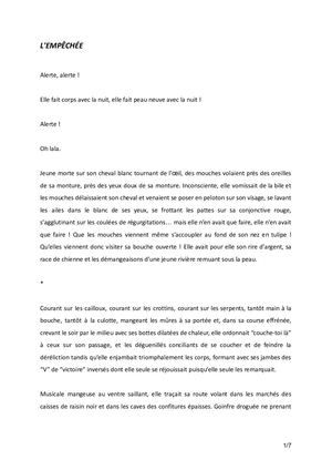 L'empechee Lola Arrouasse Pagella Prix Jeune Audiberti 2022