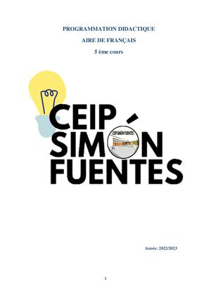 PROGRAMACIÓN FRANCÉS 5º CURSO