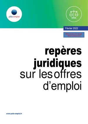 Pôle Emploi Reperes Juridiques Sur Les Offres