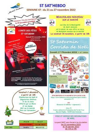 Semaine 47 Du 21 Novembre Au 27 Novembre 2022