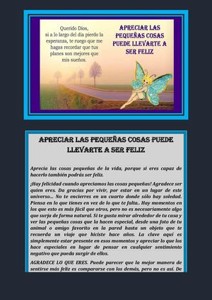APRECIAR LAS PEQUEÑAS COSAS PUEDE LLEVARTE A SER FELIZ PARA REFLEXIONAR