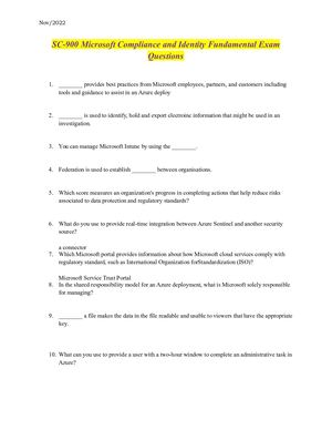 Calaméo - Sc 900 Microsoft Compliance, And Identity Fundamentals Qs ...