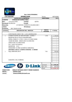 Proforma - EQUIPOS PC