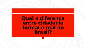 Cidadania Formal E Real