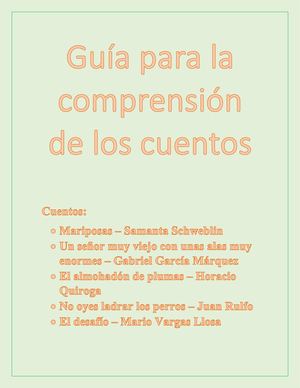 Guía Para La Comprensión De Los Cuentos