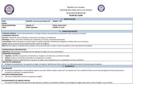 PLAN DE CLASE 1-¦ The Opposites III Unidad