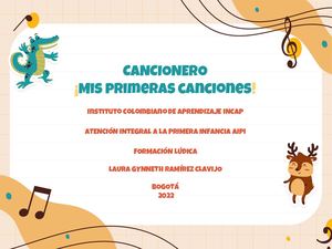 Cancionero !Mis Primeras Canciones!