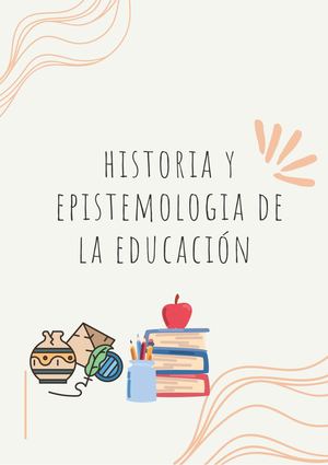 Historia Y Epistemologia De La Educacion