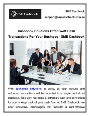 Cashbook Solutions Offer Swift Cash Transactions For Your Business Sme Cashbook