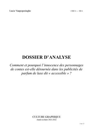 Dossier D'analyse Conte & Luxe