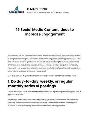 Calaméo - 15 Social Media Content Ideas To Increase Engagement