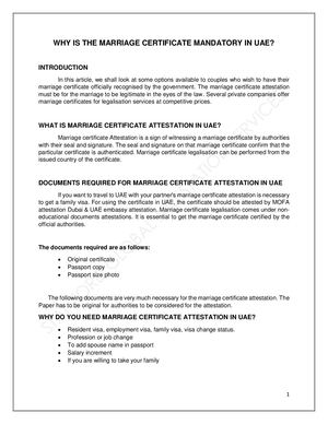 Why Is The Marriage Certificate Mandatory In Uae