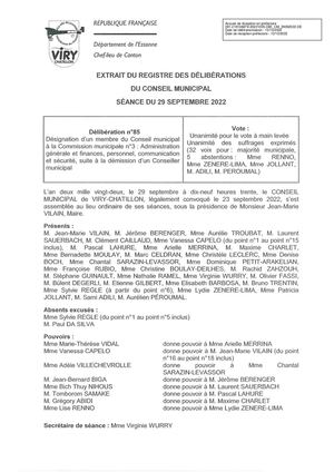 Déliberations Cm 290922